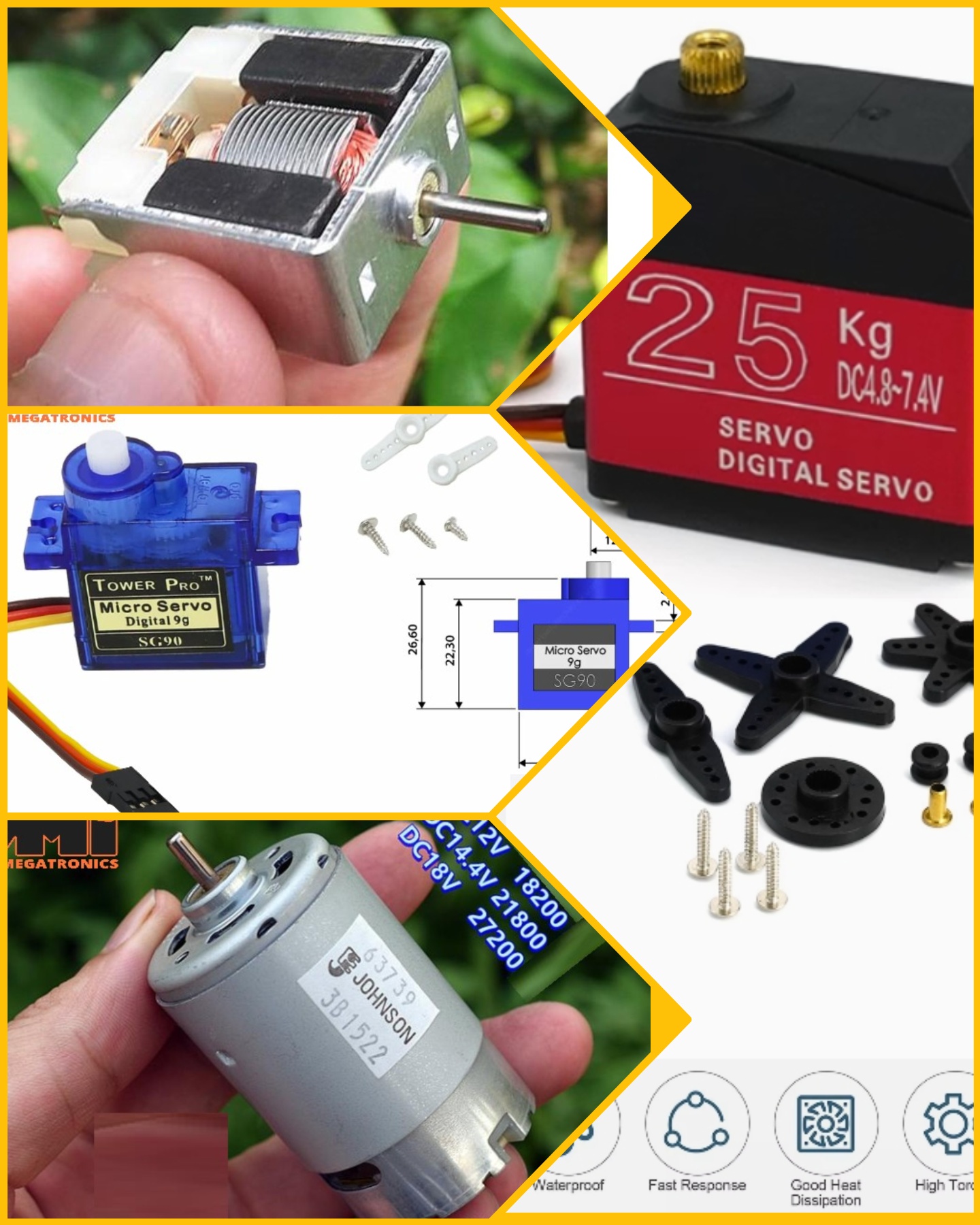 Brushed motors, Servo motors